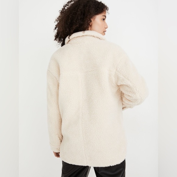 EUC Madewell Sherpa Walton Shirt-Jacket | White Teddy Coat | Women’s Plus XXL - Picture 15 of 16
